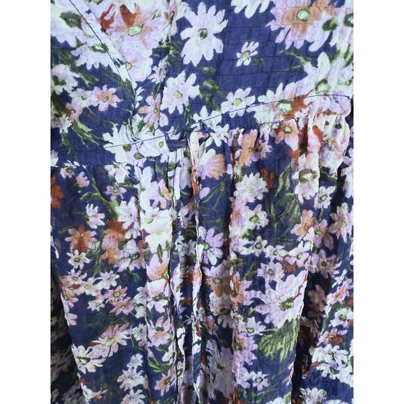 Madewell Long Sleeve Faux Wrap Mini Dress Medium Floral Fall Boho Cottagecore - Picture 9 of 11